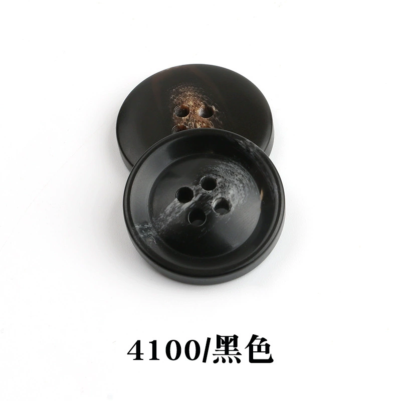 Spot wholesale resin pattern button suit button round edge four-eye coat windbreaker suit jacket button 4100