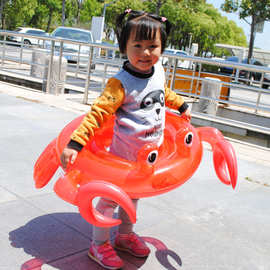 新款 充气儿童螃蟹座圈游泳圈宝宝戏水玩具婴幼儿pvc浮圈现货批发