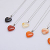 Organic pendant, agate onyx accessory heart shaped heart-shaped, with gem