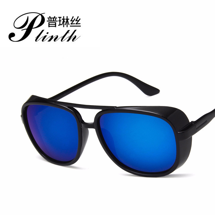 2018 new steel man double beam sunglasses 2146 retro box Sunglasses European and American trend Sunglasses