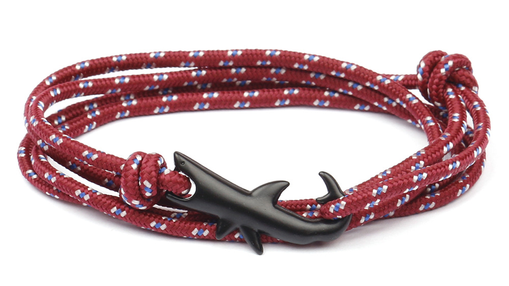 10g Weight Bracelets Classification Alloy, rope Chain Material 1 Piece Quantity Holiday, Daily, Street Occasion Alloy, rope Material Shark Pattern Men's Gender Layered Design Casual, Simple Style Style Casual Simple Style Shark Alloy Rope Layered Men's Bracelets Men's Chain Bracelets 8