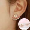 Earrings from pearl, flowered, with snowflakes, wholesale