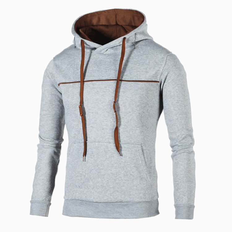 Pull à capuche décontracté pour homme, couleur assortie, automne et hiver, nouveau_voghion.com
