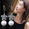 Long earrings, universal crystal with tassels, simple and elegant design, silver 925 sample