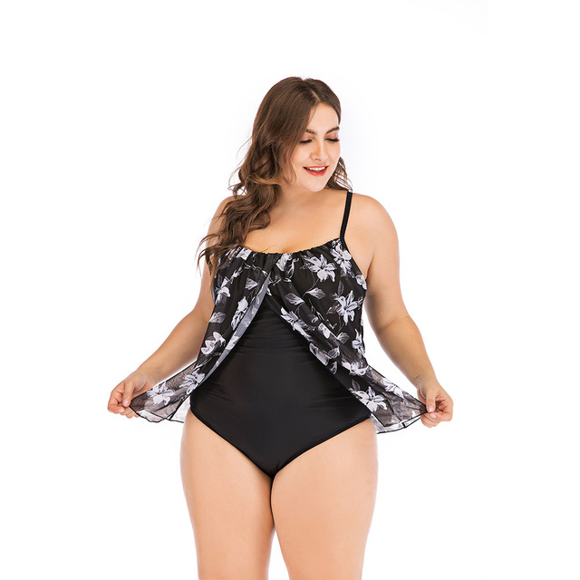 New fattening swimsuit shows slim union cardigan printing 