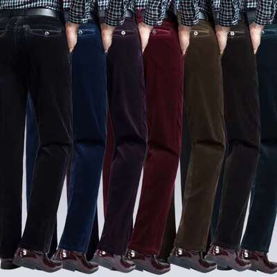 秋冬男士条绒裤中老年男裤直筒裤北戴河丽颖服饰店厂家直销|ru