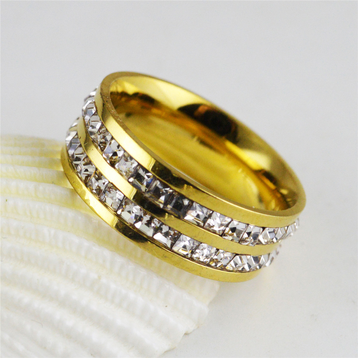 欧美时尚个性新款饰品满钻双排单排钻情侣指环男女士首饰品STR374