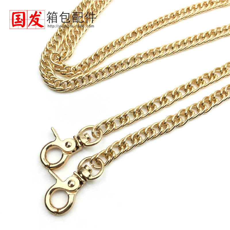 120cm cadena densa doble cadena tejida de alta calidad abrazadera cadena accesorios de bolsa de oro