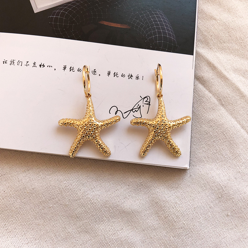 New Ocean Style Starfish Shell Pearl Earrings display picture 23