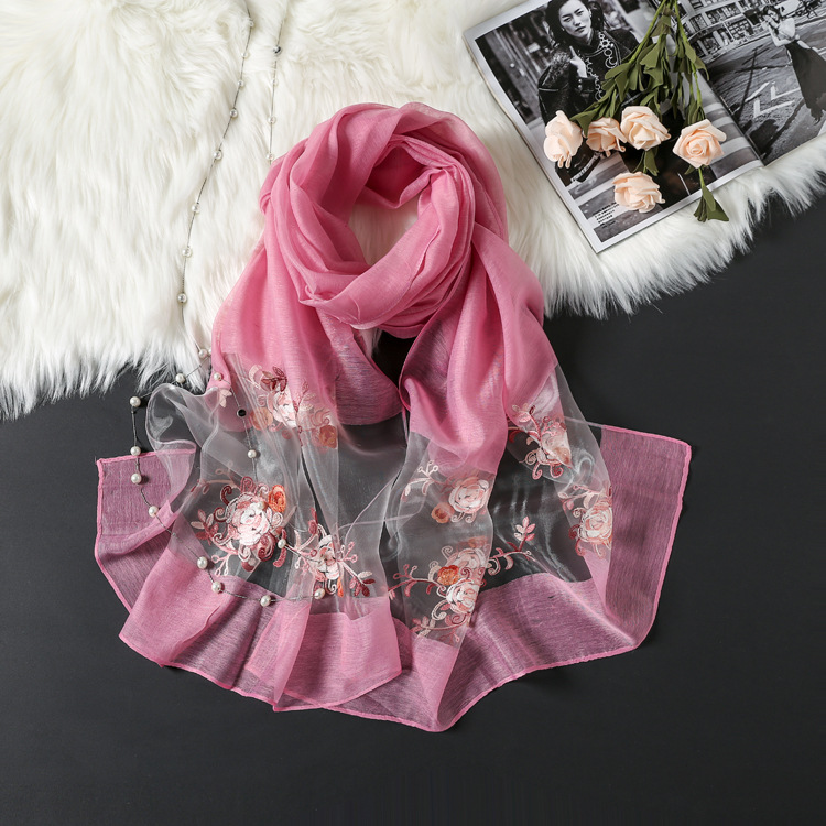 2019 Autumn and winter new pattern Embroidery simulation Silk scarf Eugen Jianhua scarf All-match fashion have more cash than can be accounted for Shawl wholesale