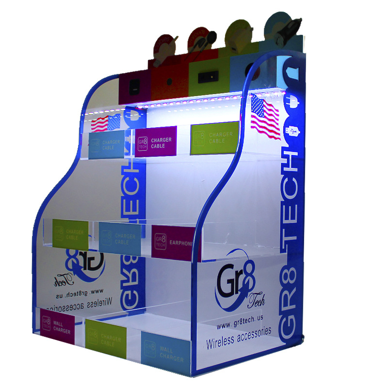 深圳厂家定制手机配件展示货架耳机数据线架子数码店铺商品展示架