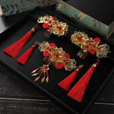 2019新古装中式新娘头饰秀禾服流苏发饰结婚饰品套装敬酒礼服套装|ms