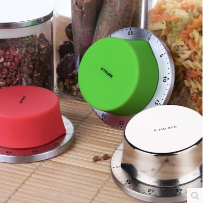 Stainless Steel Kitchen Timer, Reminder Device, Mechanical Timer with Iron-Based Adhesive—Includes a Magnet