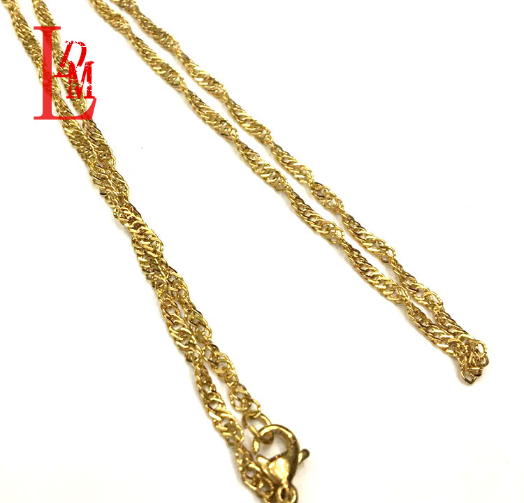 速卖通爆款项链 0.4mm水波不锈钢项链 欧美项饰批发定做