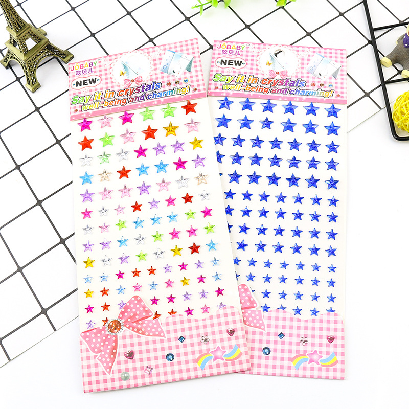 厂家直销单颗五角星水晶钻贴 手机钻贴装饰 亚克力汽车钻贴批发|ru