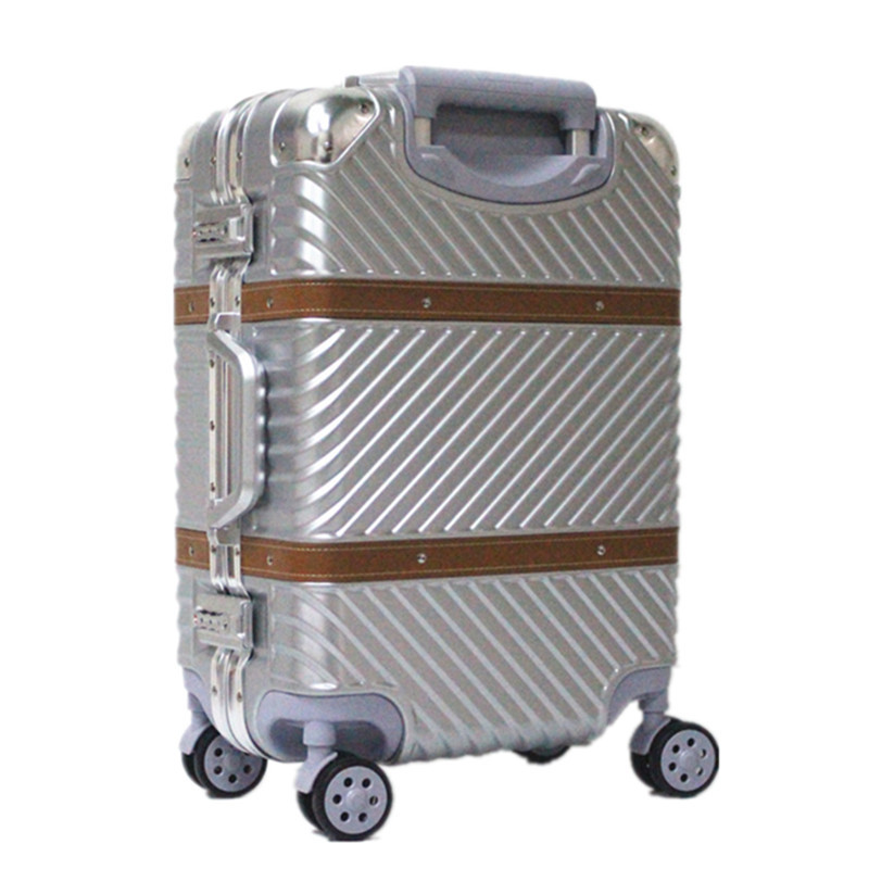 PC包角腰带拉杆箱 复古铝框商务旅行行李箱包厂家定制