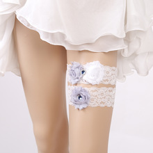 欧美结婚装饰用品 蕾丝绣花婚礼套新娘吊袜带一件代发