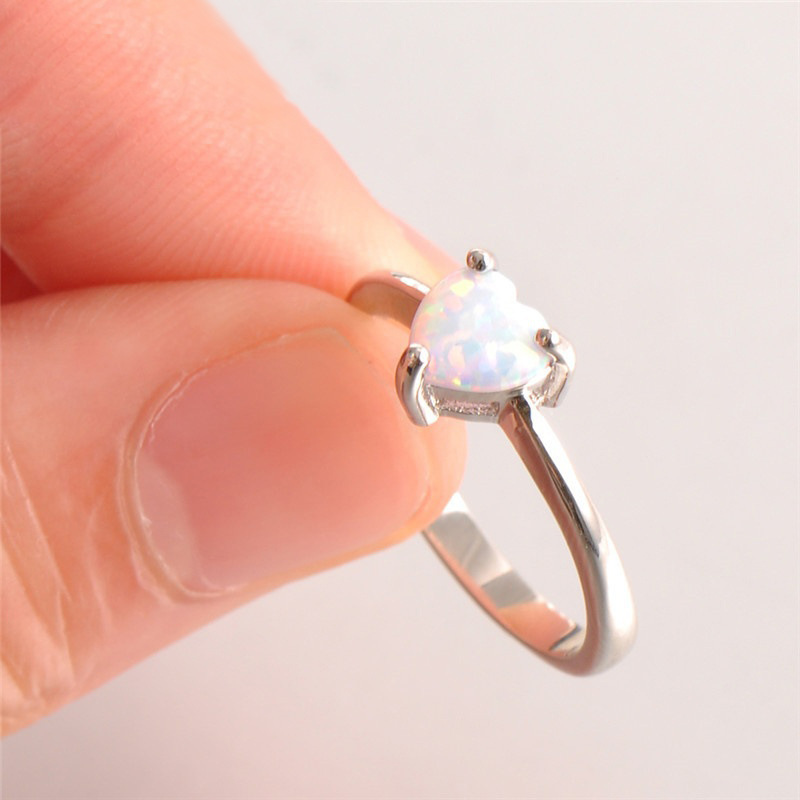 Fashion Heart Shape Alloy Plating Artificial Gemstones Womenu0027S Rings