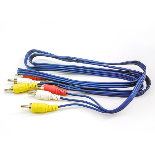 Factory direct sales blue three pairs of three audio cables 1.5 meters blister packaging 3RCA TO 3RCA
