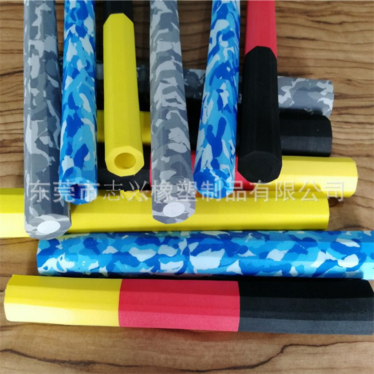 光面橡塑发泡管套 六角双节棍海绵套 EVA优质拉力管橡塑手把套