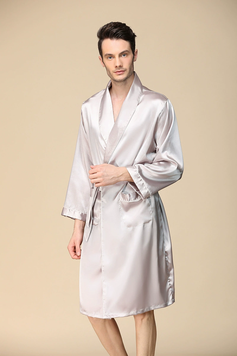 5XL 4XL Men Robe Silk Bathrobe Soft Cozy Long Sleeve Nightgown One-Piece Kimono Men Bath Gown Printed Robes Home Satin Sleepwear pajama joggers