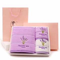 32 pieces cotton fragrance lavender towel bath towel three-piece set gift box set souvenir gifts advertising printed embroidery logo 