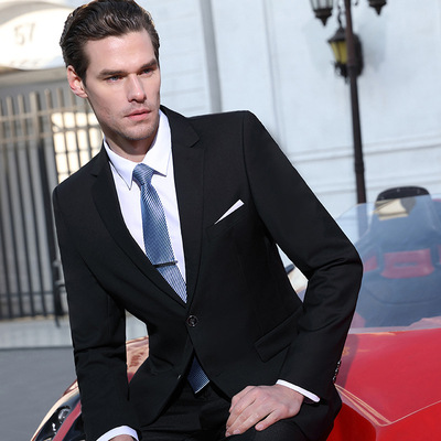 男士西服套装职业伴郎青年韩版结婚商务正装外套修身工作服西装男