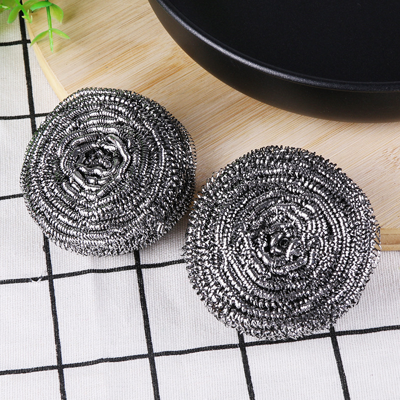 Steel wire ball stainless steel spiral flat ball cleaning ball bulk household decontamination and rust removal artifact manufacturers direct supply wholesale