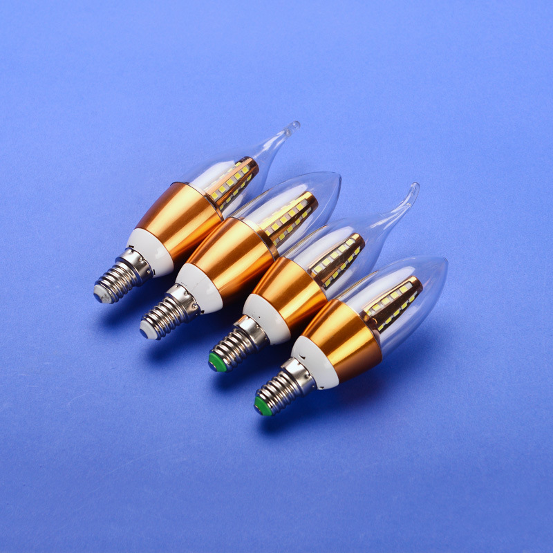 Led蠟燭泡E14小螺口拉尾3W5W超亮客廳吊燈節能燈光源批發廠家
