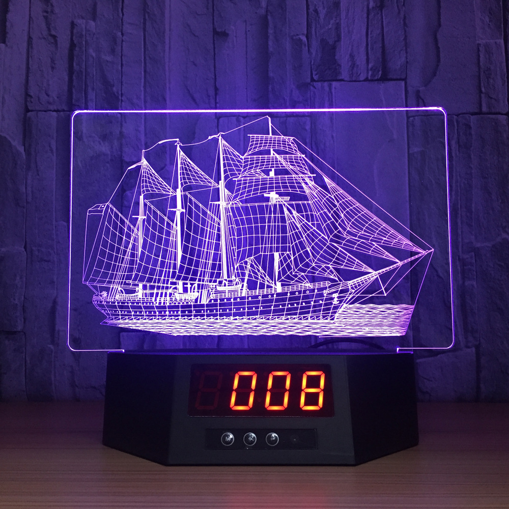 遥控触摸七彩3D创意立体台灯