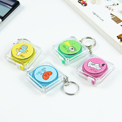 P74日韩精品批发 伸缩尺 量衣尺HC-11420小怪物透明彩带卷尺批发