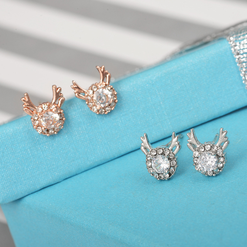 Earrings Elk Earrings Female Snowflake Zircon Christmas Antlers Earrings Angel Earrings display picture 3