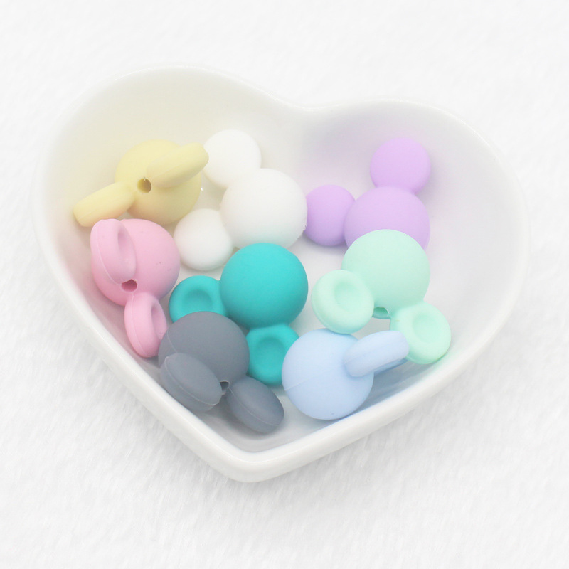 INS bebé de silicona mordedor bebé Mickey cabeza accesorios mordedor Amazon nuevo mordedor