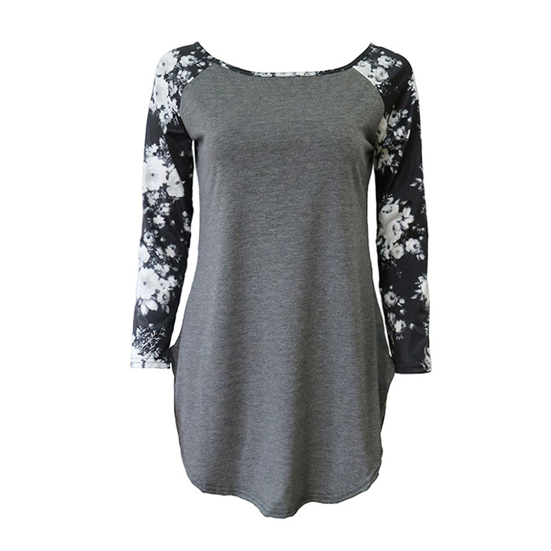 Womens Irregular Hem T Shirt 3 4 Sleeve Round Neck Casual Style Spring Collection Wholesale Available