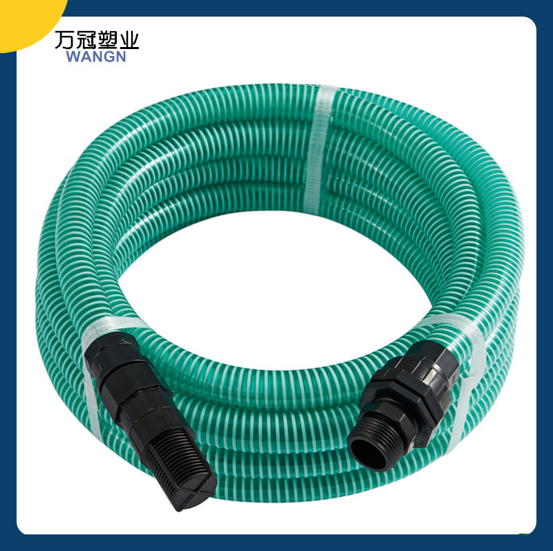 厂家直销 pvc螺旋管绿色透明塑料管水泵进水管耐负压软管四季柔软