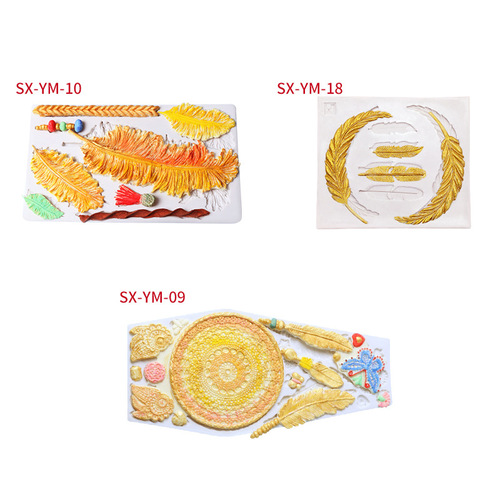 Sanxin Feather Fondant Silicone Mold DIY Chocolate Cake Decoration Plaster Ornament Baking Tool