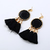 Demi-season knitted earrings with tassels handmade, Aliexpress, simple and elegant design, wholesale