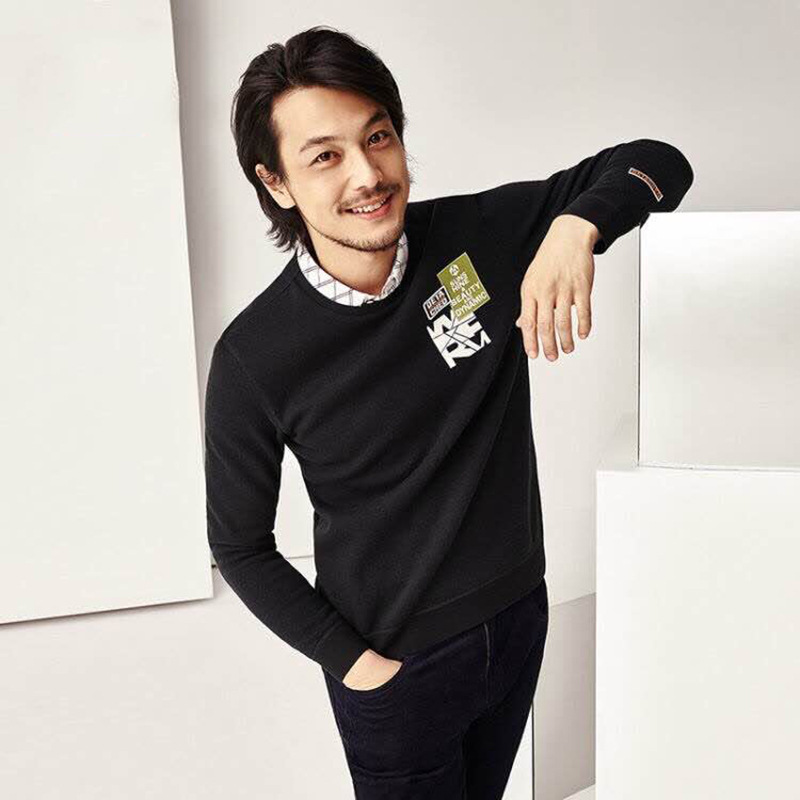 Winter New Shirt Collar Men's Fleece-lined Thickened Warm Fake Two-piece T-shirt Fashionable Printed Knitted Long-sleeved T-shirt