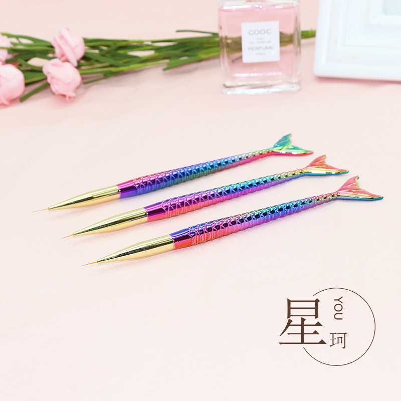 Nail painting Pull Pen suit Gradient fish tail Pen Crochet manicure pen Nail Tools