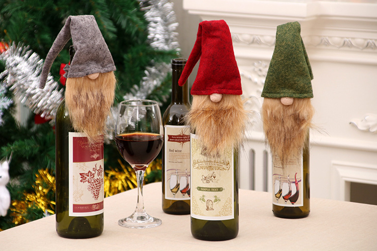 Christmas Decoration Supplies Wine Bottle Set Santa Snowman Wine Bottle Set Wine Bag display picture 1