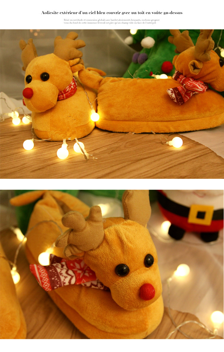 Dam Fleece Plysch Slip-On Justerbar Vinter Utomhus Inomhus Mysig lätta halkfria husskor Inomhusskor_voghion.com