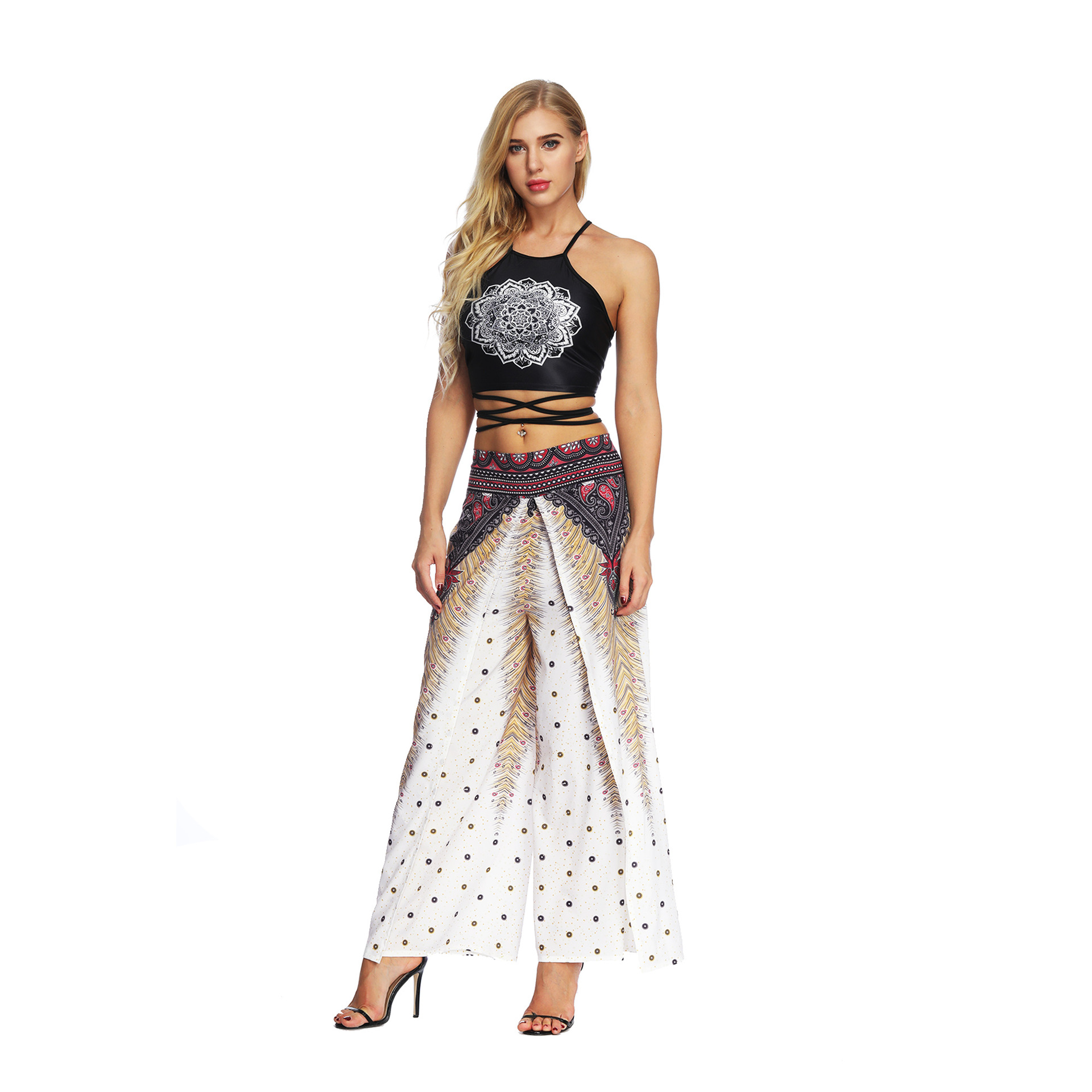 digital printing high-waist wide-leg pants wholesale women s clothing Nihaostyles NSMDF67677