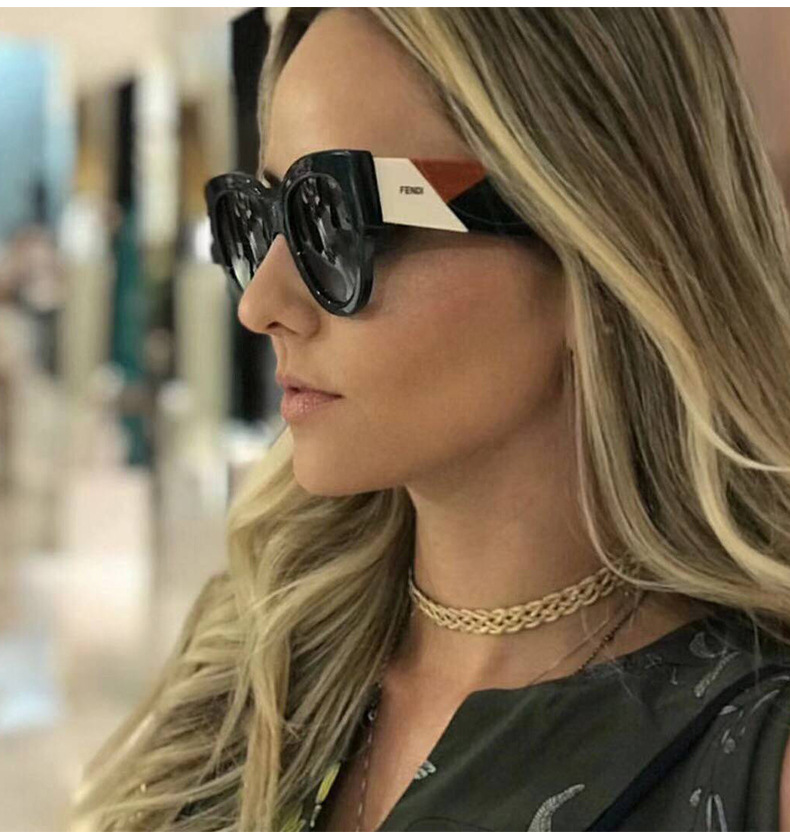 Sunglasses Classification Fashion Color Block UV400 Protection Resin Round Frame Full Frame Women's Sunglasses