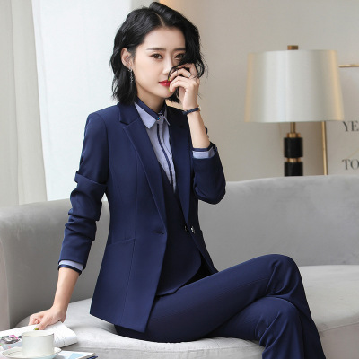 春秋职业套装女2022新款职业装酒店珠宝店工作服商务马甲西装套裙