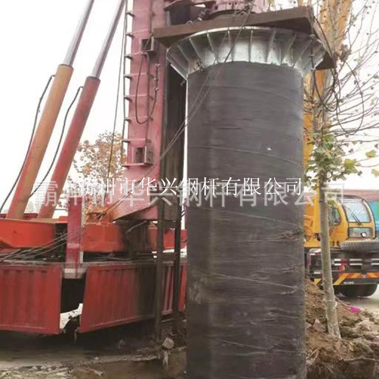 35KV电力钢杆 15米钢管杆 耐张钢制电力塔 输电钢杆打桩施工