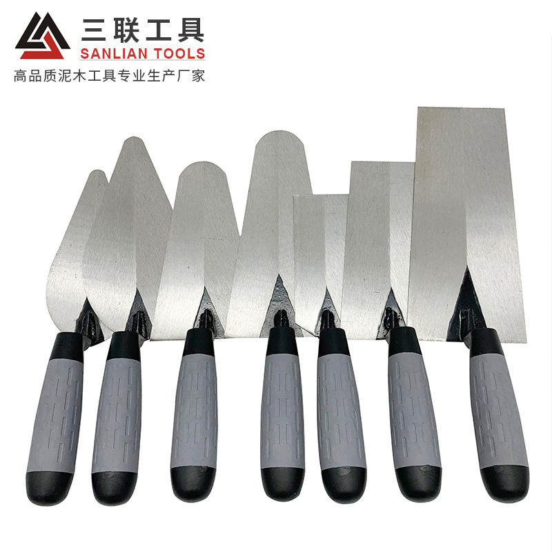 双色塑柄砌砖刀 硅藻泥多边形中号抹泥板 建筑砌墙泥工工具抹子