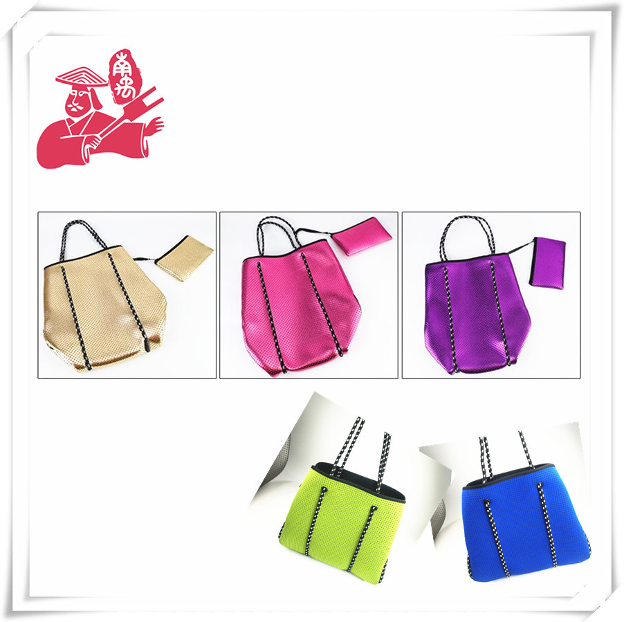 工厂生产潜水料穿孔包 neoprene潜水布料欧美外贸包包  时尚女士