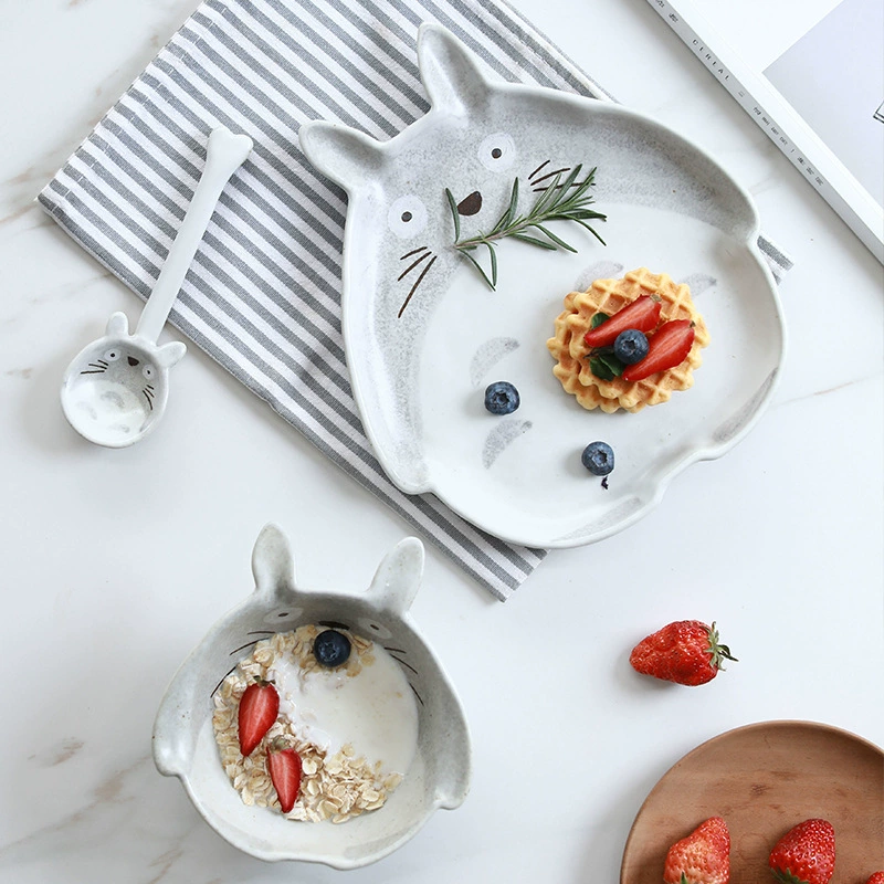 Ceramic tableware, creative ecological cartoon set, hand painting, wholesale