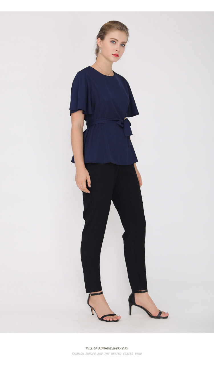 pure color temperament sleeve blouse  NSJR39185