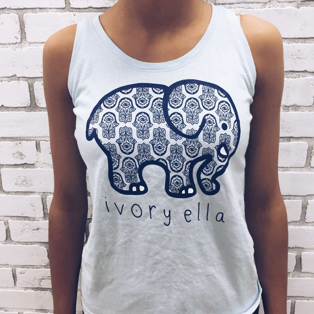 Elephant Print Sleeveless T Shirt for Women Casual Style Lightweight Fabric Summer Wear Wholesale Available